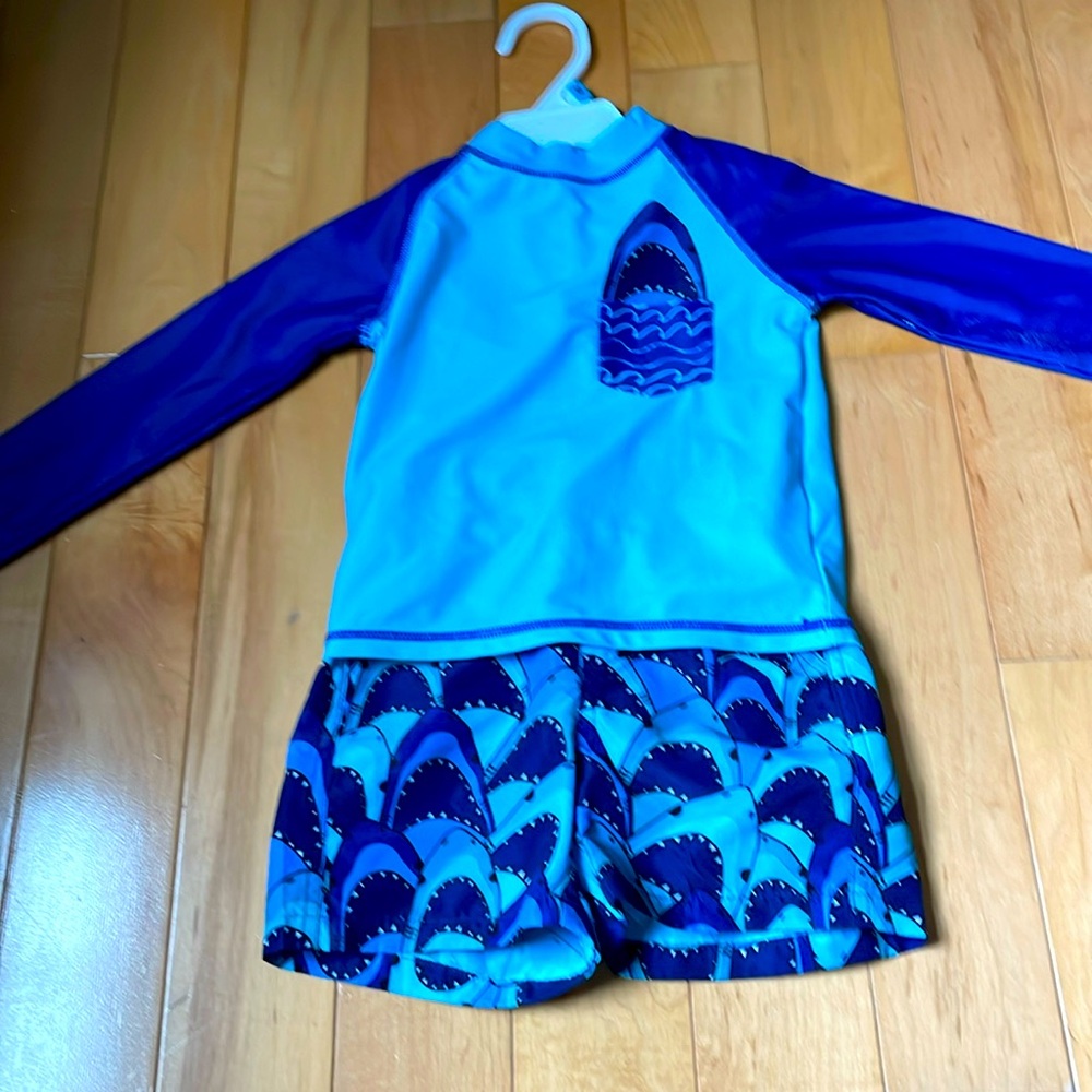 Boys 2T Shark Swim Shirt & Shorts